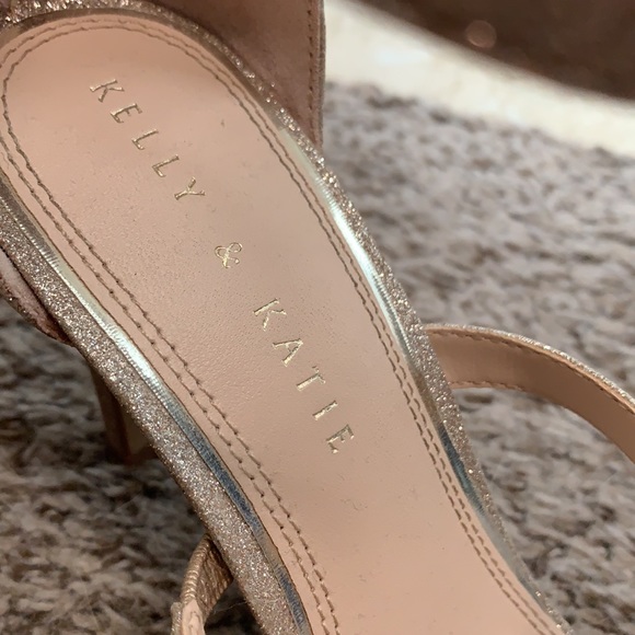 Kelly & Katie nude glitter heels three strap - Picture 2 of 7